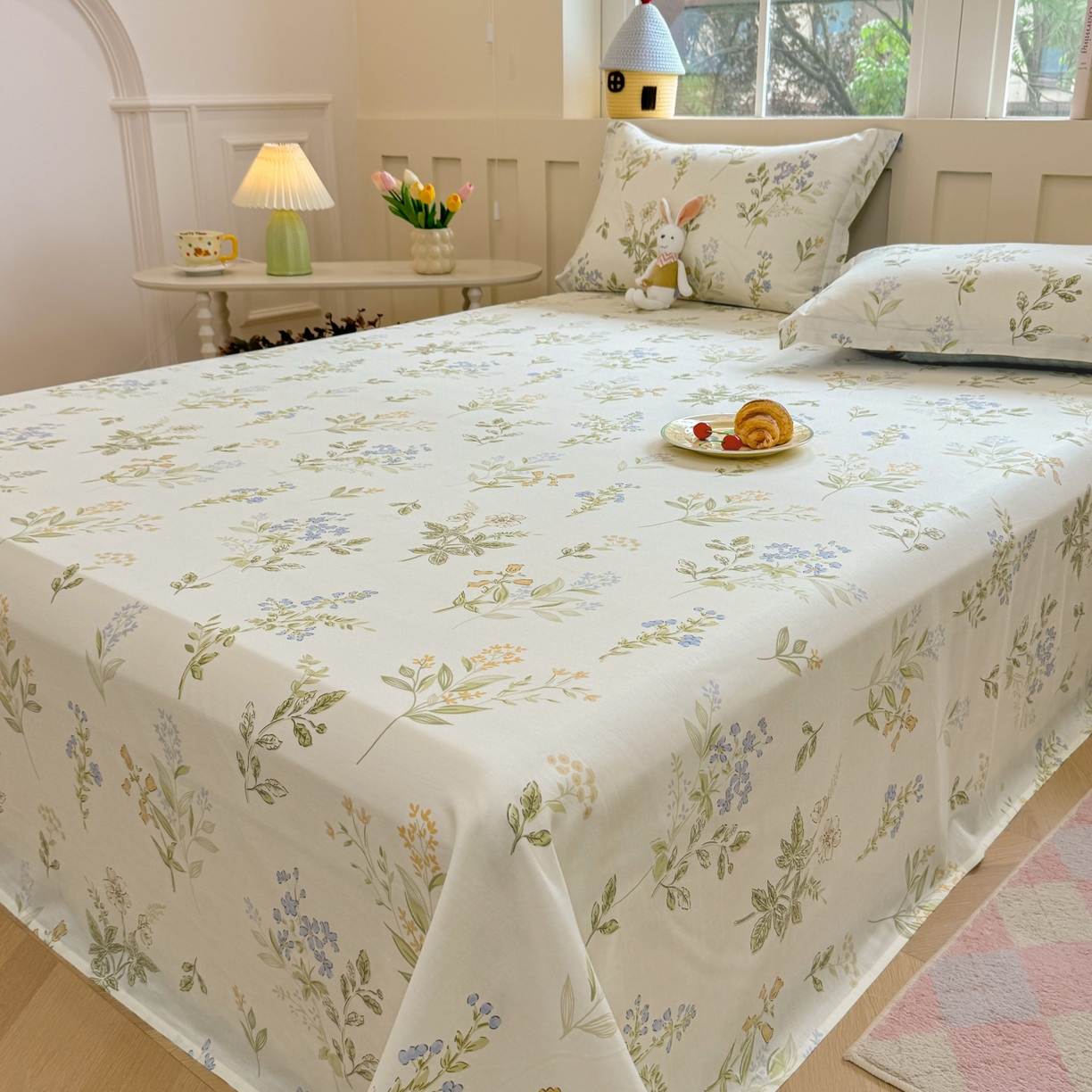 91家纺网 家纺一手货源 找家纺 壹贝家纺 2026新款全棉喷气印花床单系列 沁园春