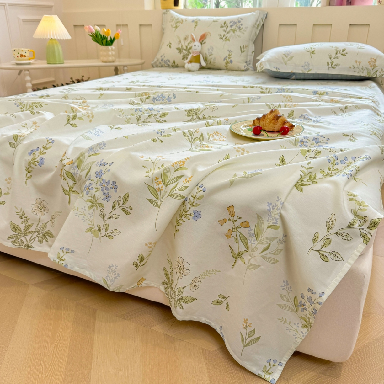 91家纺网 家纺一手货源 找家纺 壹贝家纺 2026新款全棉喷气印花床单系列 沁园春