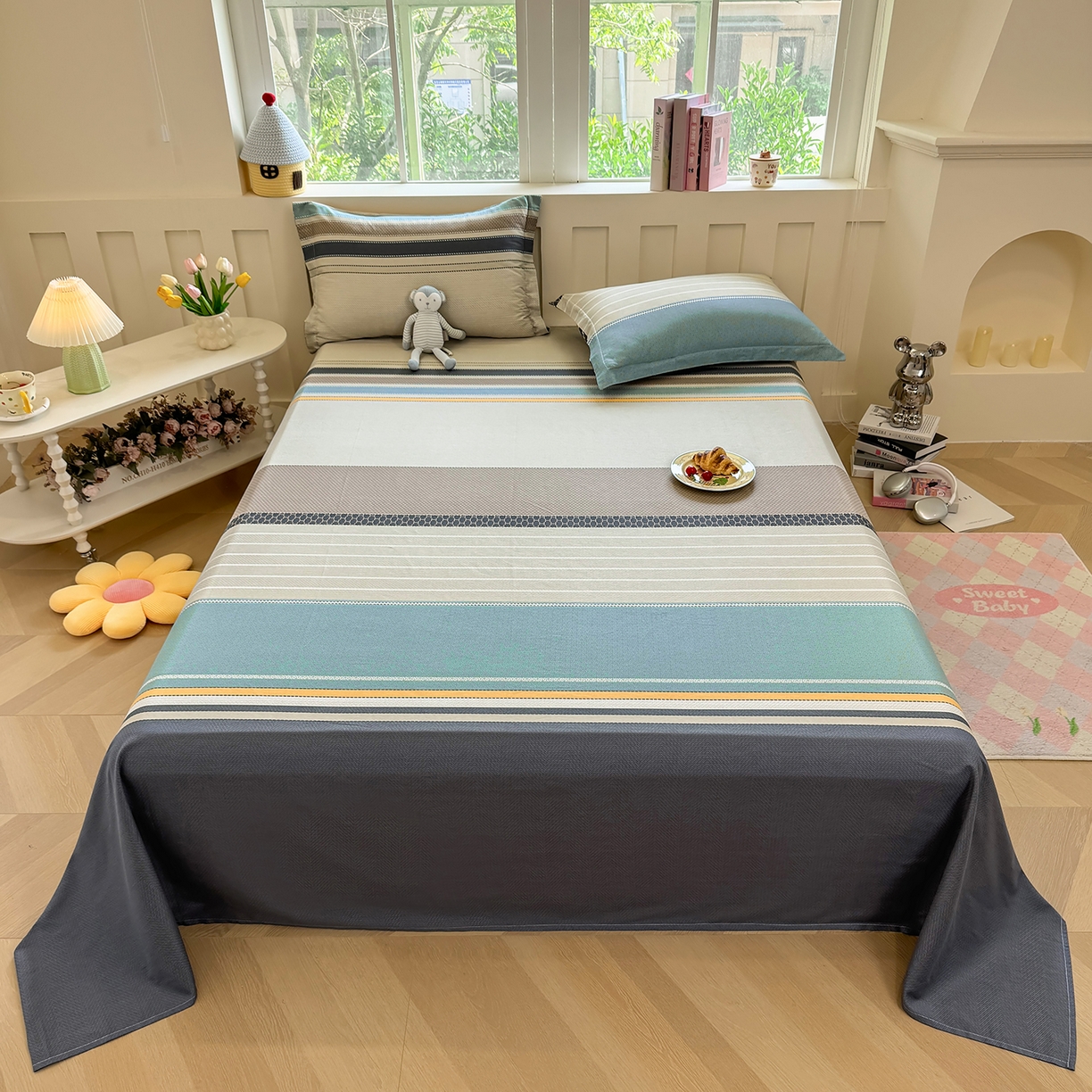 壹贝家纺 2026新款全棉喷气印花床单系列 如果爱