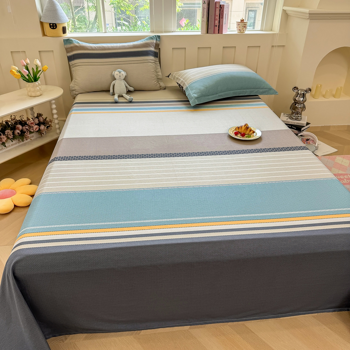 91家纺网 家纺一手货源 找家纺 壹贝家纺 2026新款全棉喷气印花床单系列 如果爱