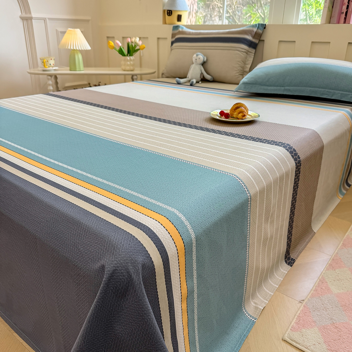 91家纺网 家纺一手货源 找家纺 壹贝家纺 2026新款全棉喷气印花床单系列 如果爱