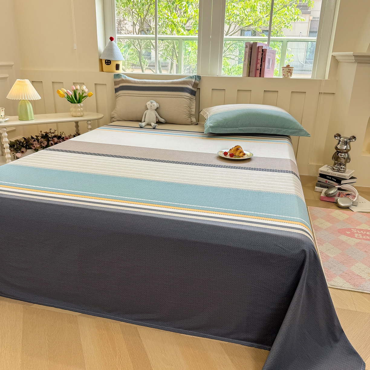 91家纺网 家纺一手货源 找家纺 壹贝家纺 2026新款全棉喷气印花床单系列 如果爱