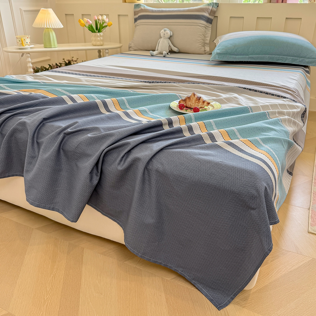 91家纺网 家纺一手货源 找家纺 壹贝家纺 2026新款全棉喷气印花床单系列 如果爱