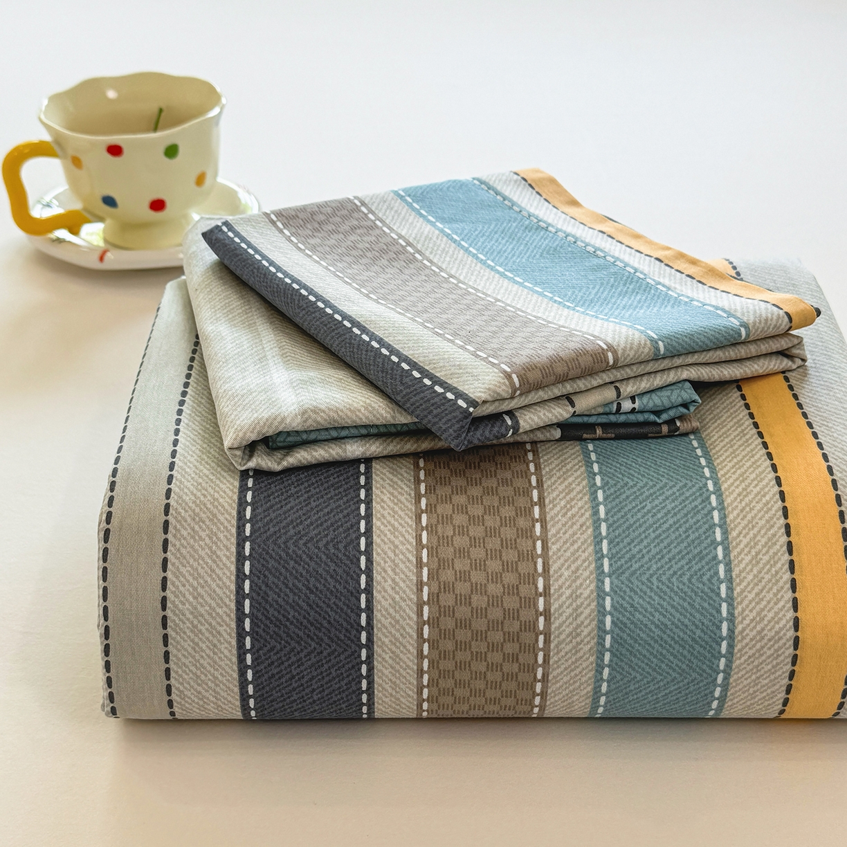 91家纺网 家纺一手货源 找家纺 壹贝家纺 2026新款全棉喷气印花床单系列 如果爱