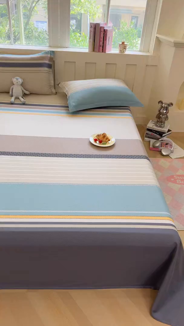 91家纺网 家纺一手货源 找家纺 壹贝家纺 2026新款全棉喷气印花床单系列 如果爱