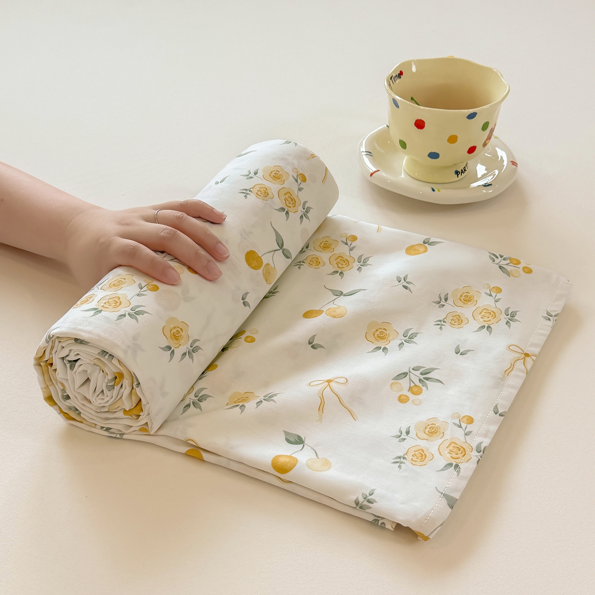 91家纺网 家纺一手货源 找家纺 壹贝家纺 2026新款全棉喷气印花床单系列 如愿