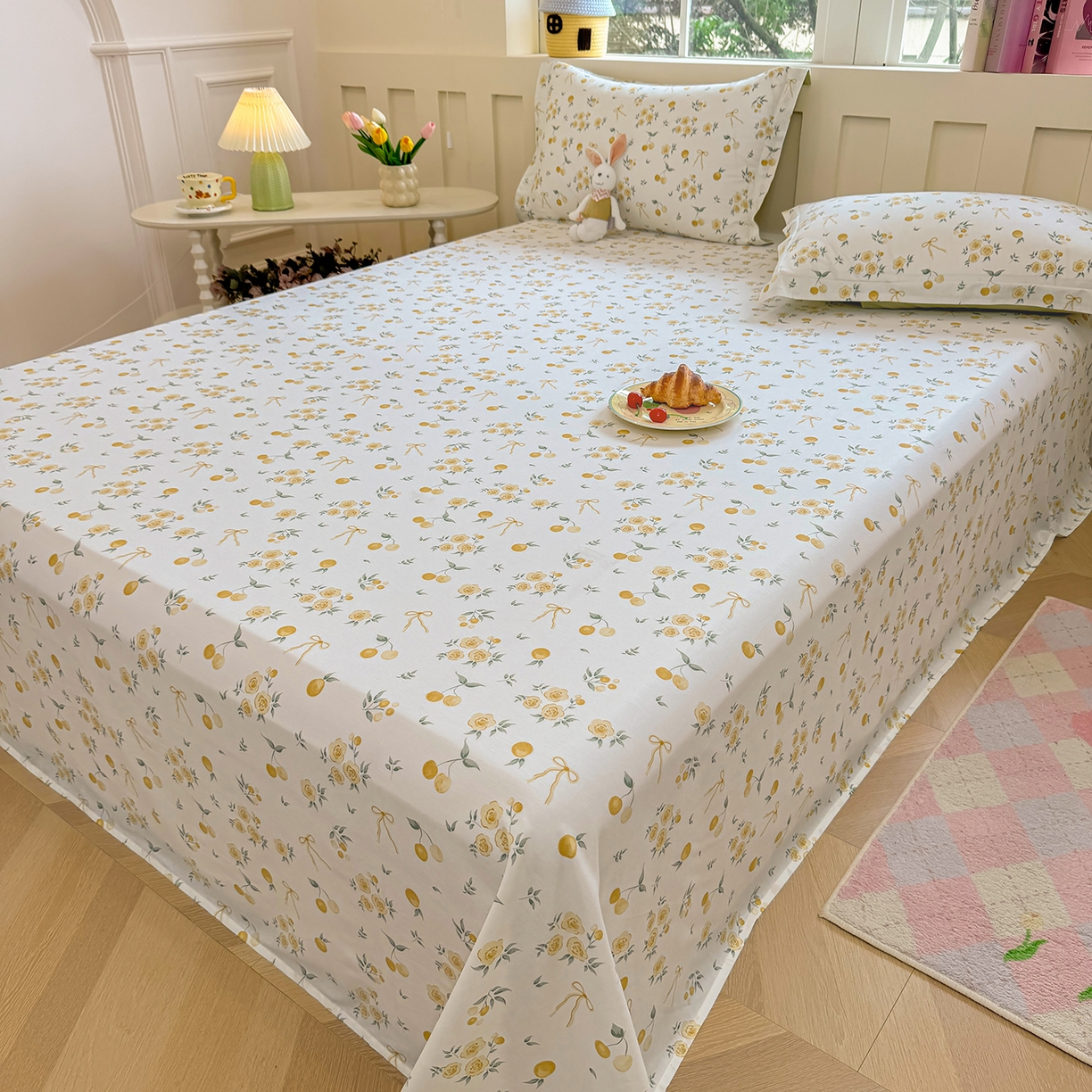 91家纺网 家纺一手货源 找家纺 壹贝家纺 2026新款全棉喷气印花床单系列 如愿