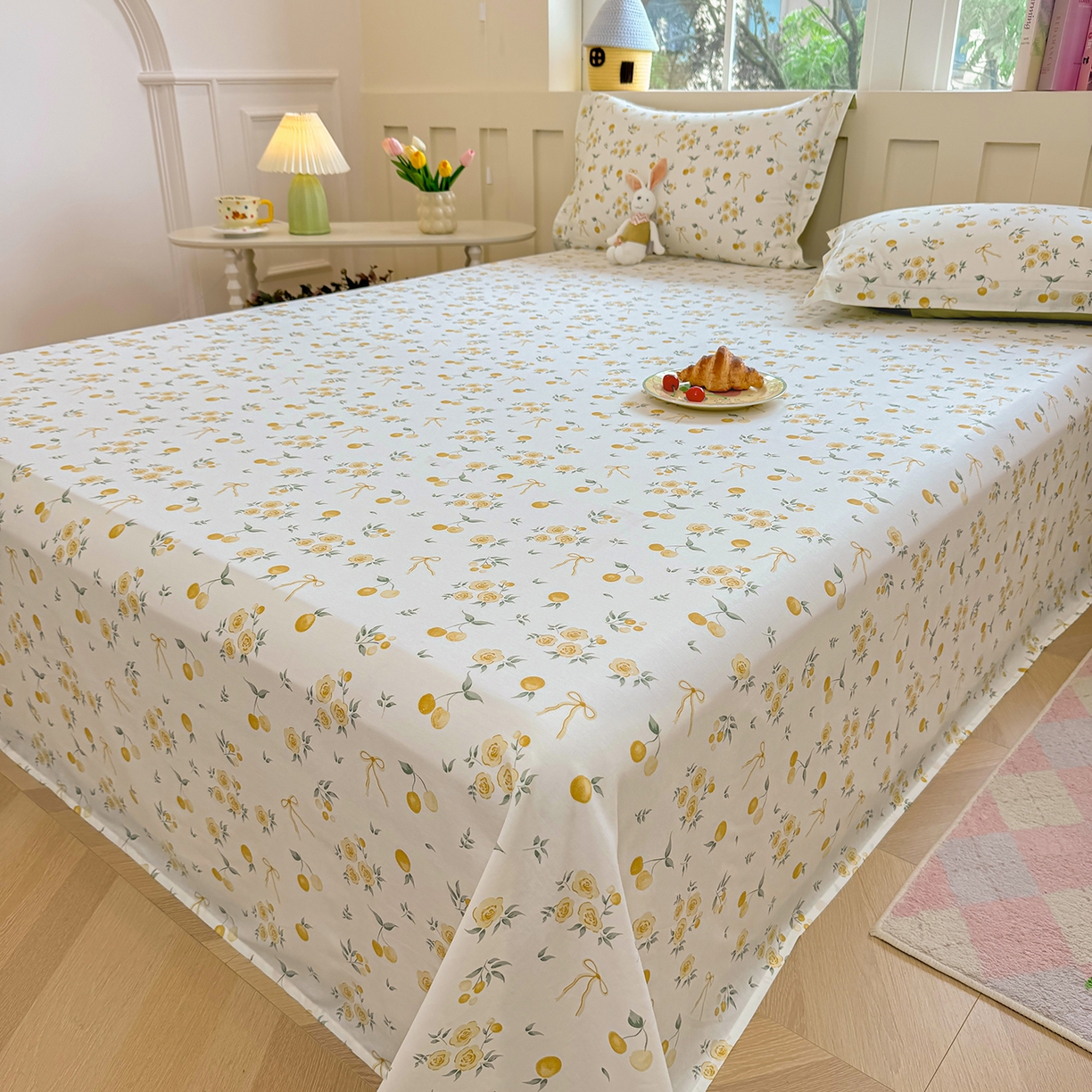 91家纺网 家纺一手货源 找家纺 壹贝家纺 2026新款全棉喷气印花床单系列 如愿