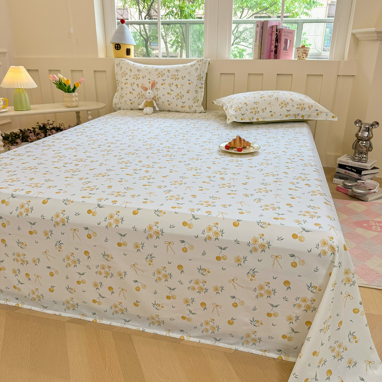 91家纺网 家纺一手货源 找家纺 壹贝家纺 2026新款全棉喷气印花床单系列 如愿