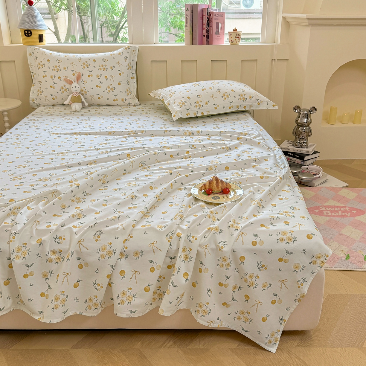 91家纺网 家纺一手货源 找家纺 壹贝家纺 2026新款全棉喷气印花床单系列 如愿