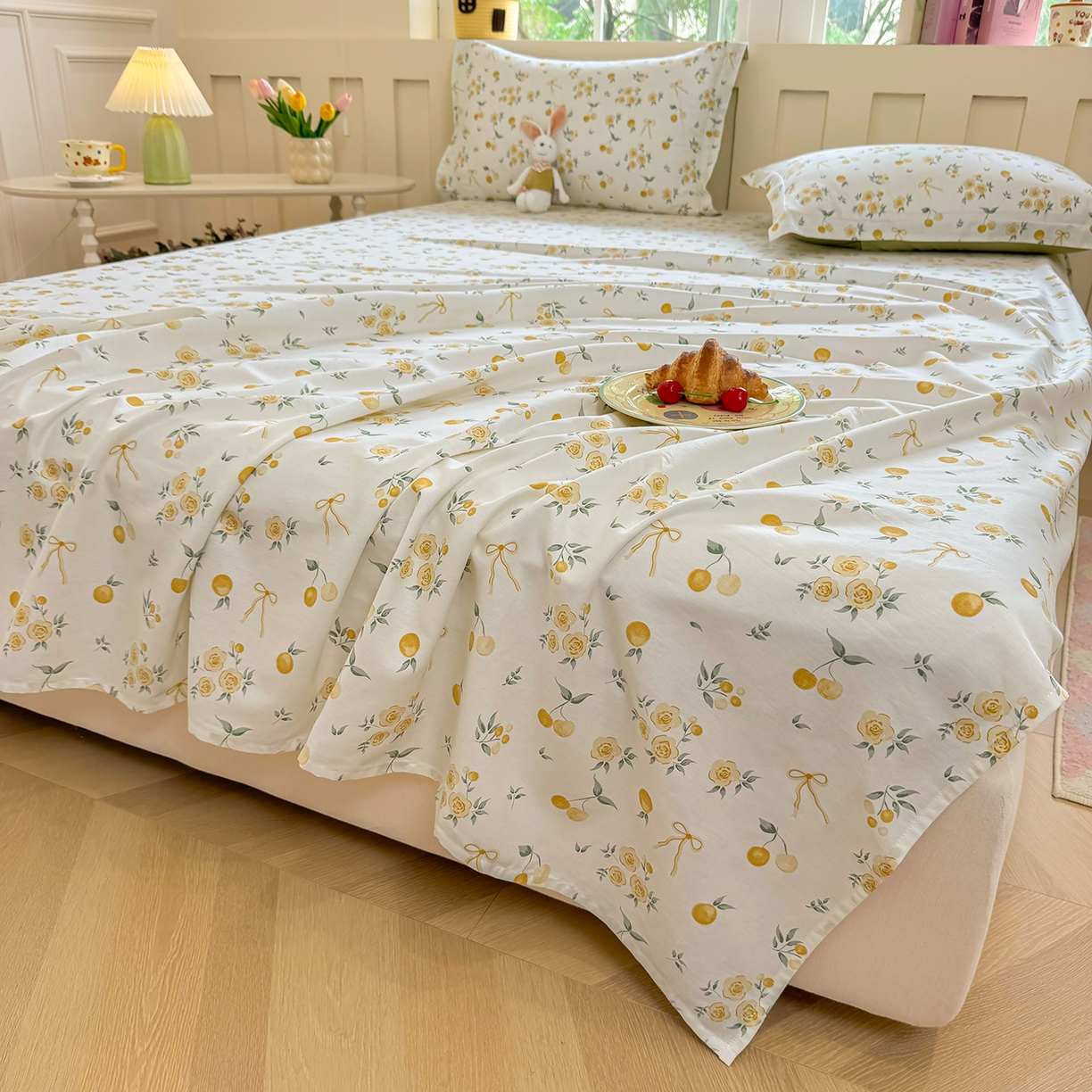 91家纺网 家纺一手货源 找家纺 壹贝家纺 2026新款全棉喷气印花床单系列 如愿