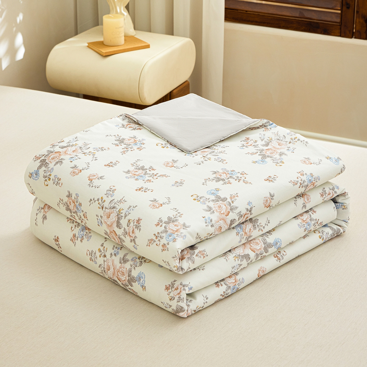 91家纺网 家纺一手货源 找家纺 （总）元元家居（元元被业） 2026新款全棉纯棉13372印花两用夏被夏凉被空调被