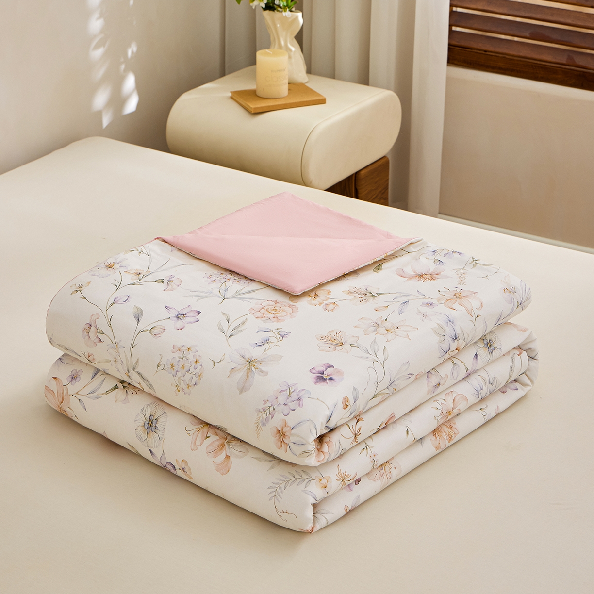 91家纺网 家纺一手货源 找家纺 （总）元元家居（元元被业） 2026新款全棉纯棉13372印花两用夏被夏凉被空调被