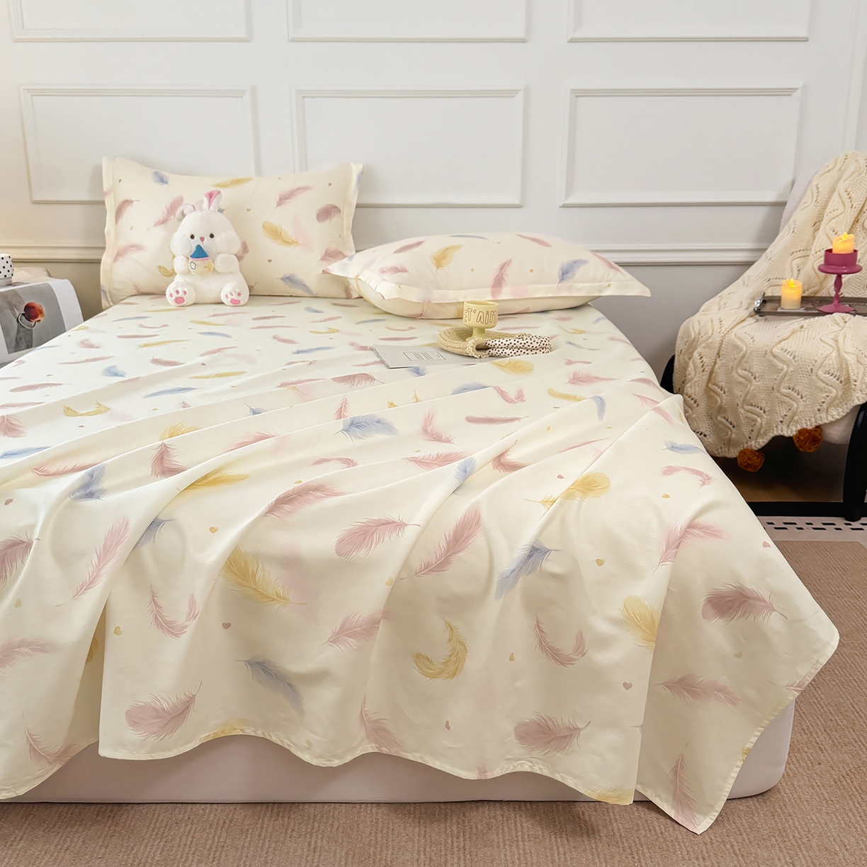 91家纺网 家纺一手货源 找家纺 壹贝家纺 2026新款全棉喷气印花床单系列 仙羽