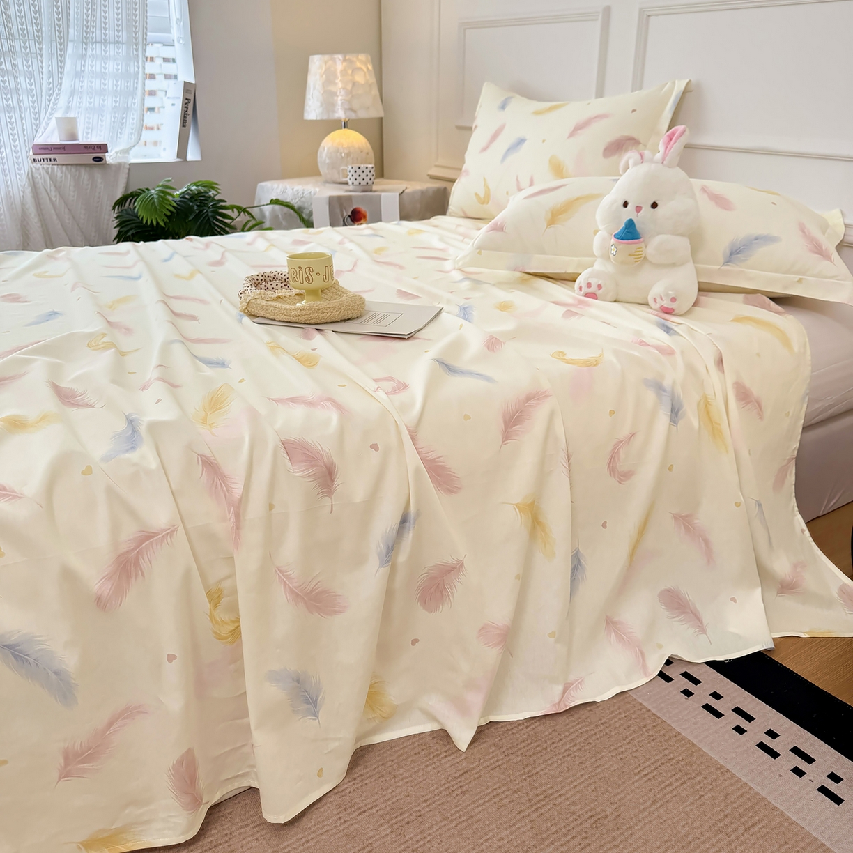 91家纺网 家纺一手货源 找家纺 壹贝家纺 2026新款全棉喷气印花床单系列 仙羽