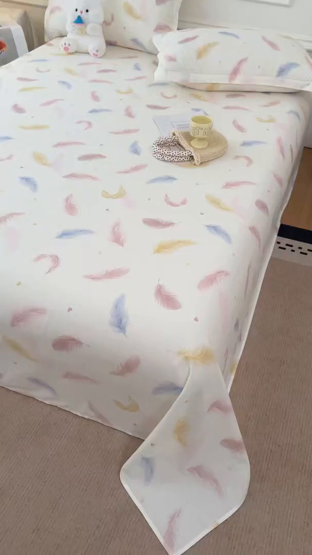 91家纺网 家纺一手货源 找家纺 壹贝家纺 2026新款全棉喷气印花床单系列 仙羽