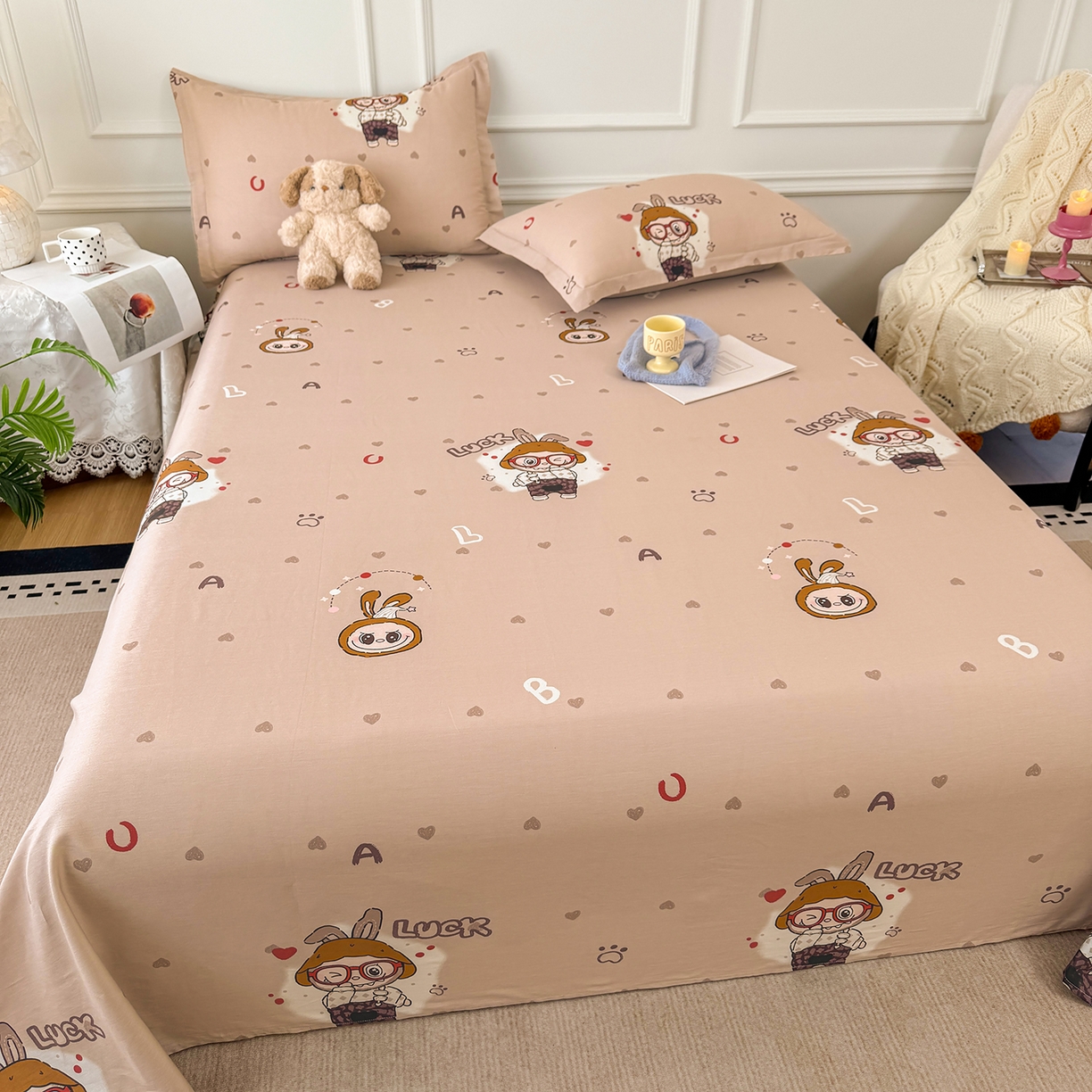 91家纺网 家纺一手货源 找家纺 壹贝家纺 2026新款全棉喷气印花床单系列 小布