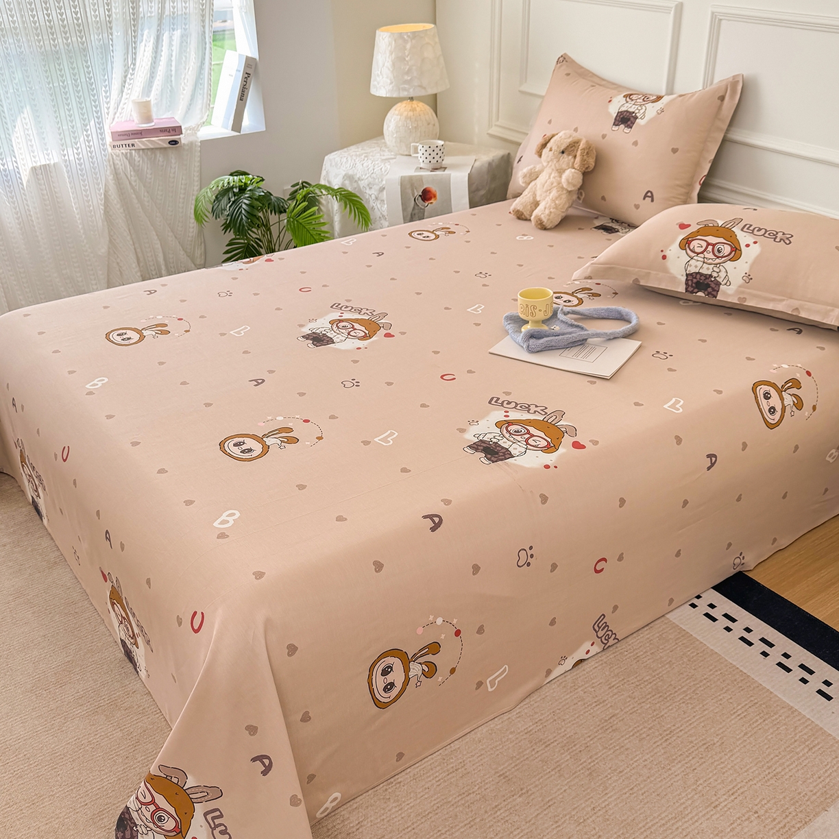 91家纺网 家纺一手货源 找家纺 壹贝家纺 2026新款全棉喷气印花床单系列 小布