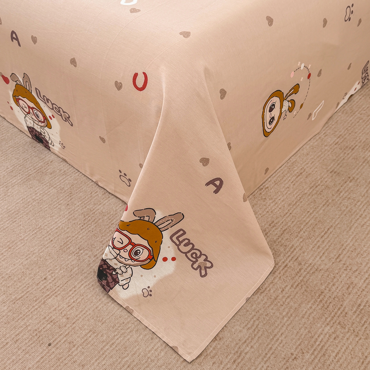 91家纺网 家纺一手货源 找家纺 壹贝家纺 2026新款全棉喷气印花床单系列 小布