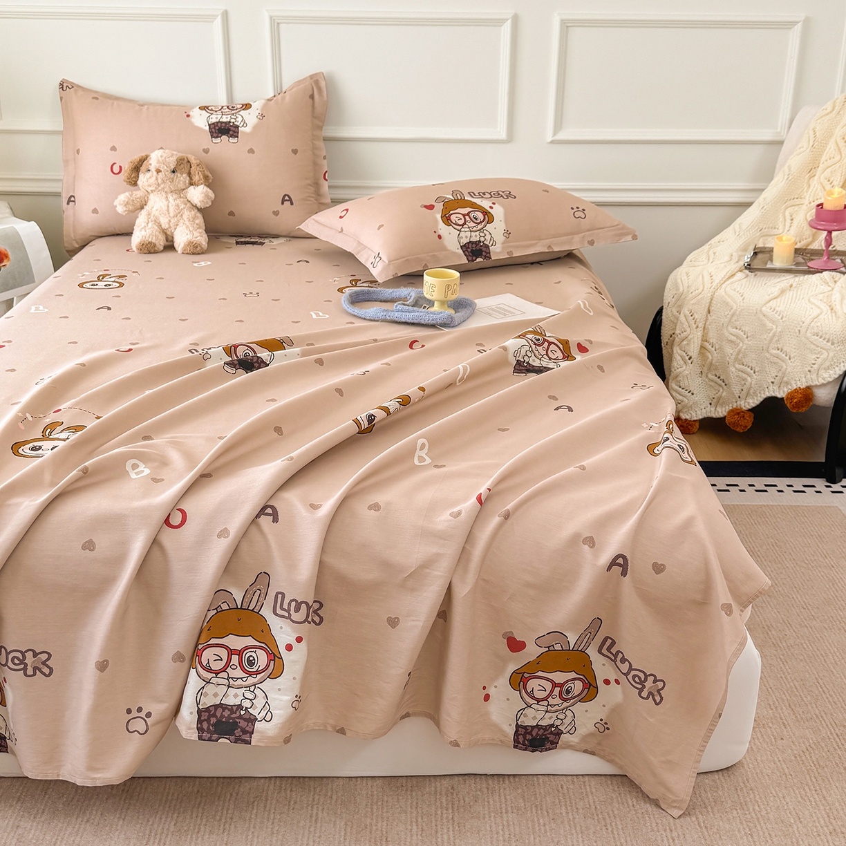 91家纺网 家纺一手货源 找家纺 壹贝家纺 2026新款全棉喷气印花床单系列 小布