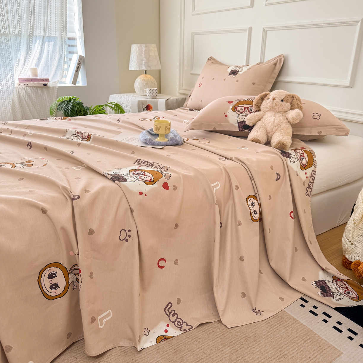 91家纺网 家纺一手货源 找家纺 壹贝家纺 2026新款全棉喷气印花床单系列 小布