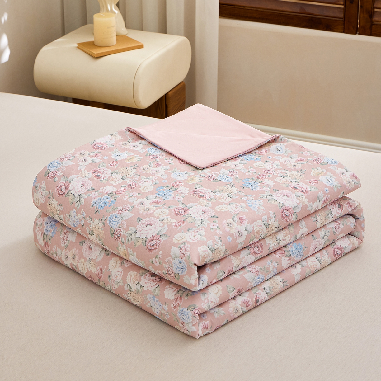 91家纺网 家纺一手货源 找家纺 （总）元元家居（元元被业） 2026新款全棉纯棉13372印花两用夏被夏凉被空调被