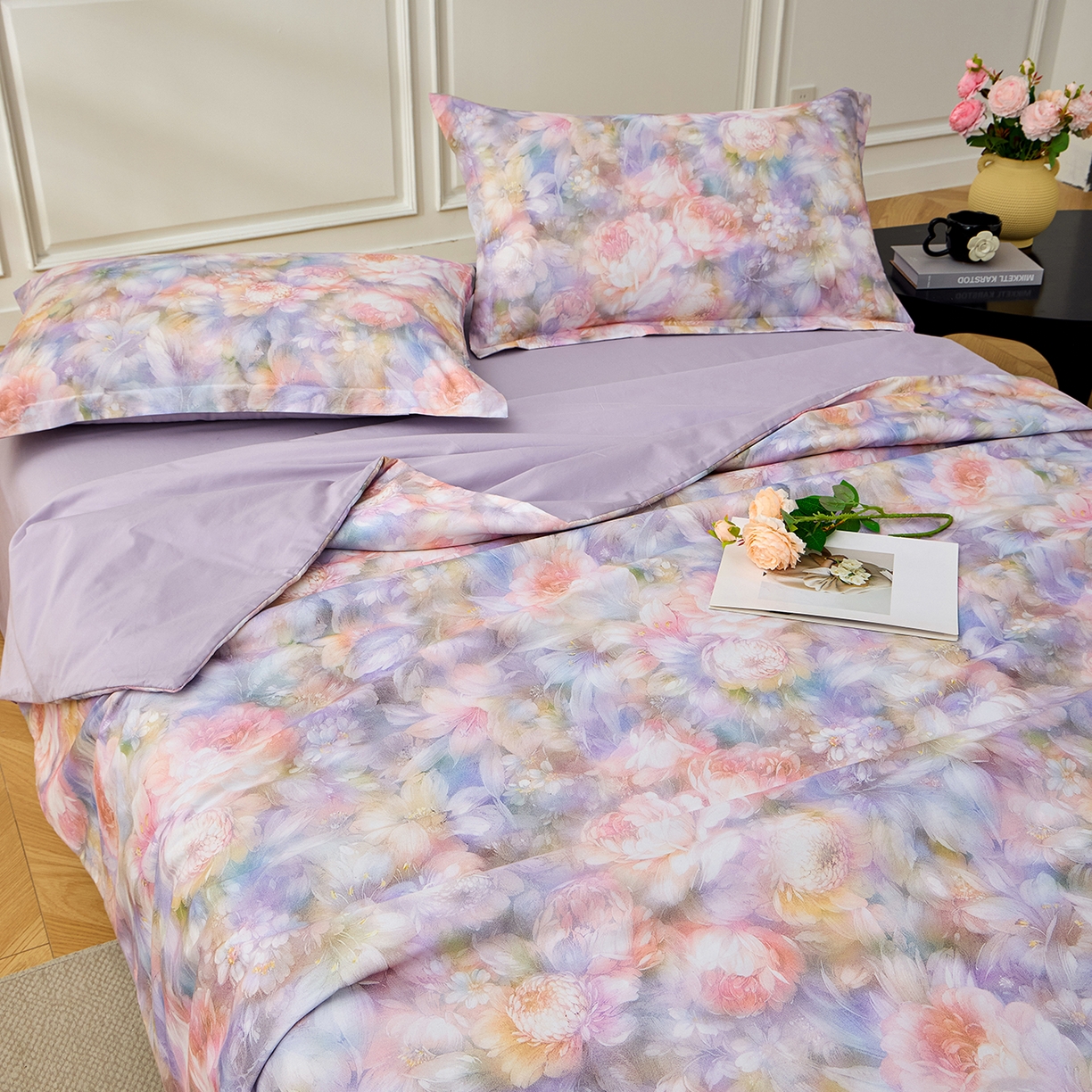 91家纺网 家纺一手货源 找家纺 元元家居（元元被业） 2026新款全棉纯棉13372印花两用夏被夏凉被空调被 春风