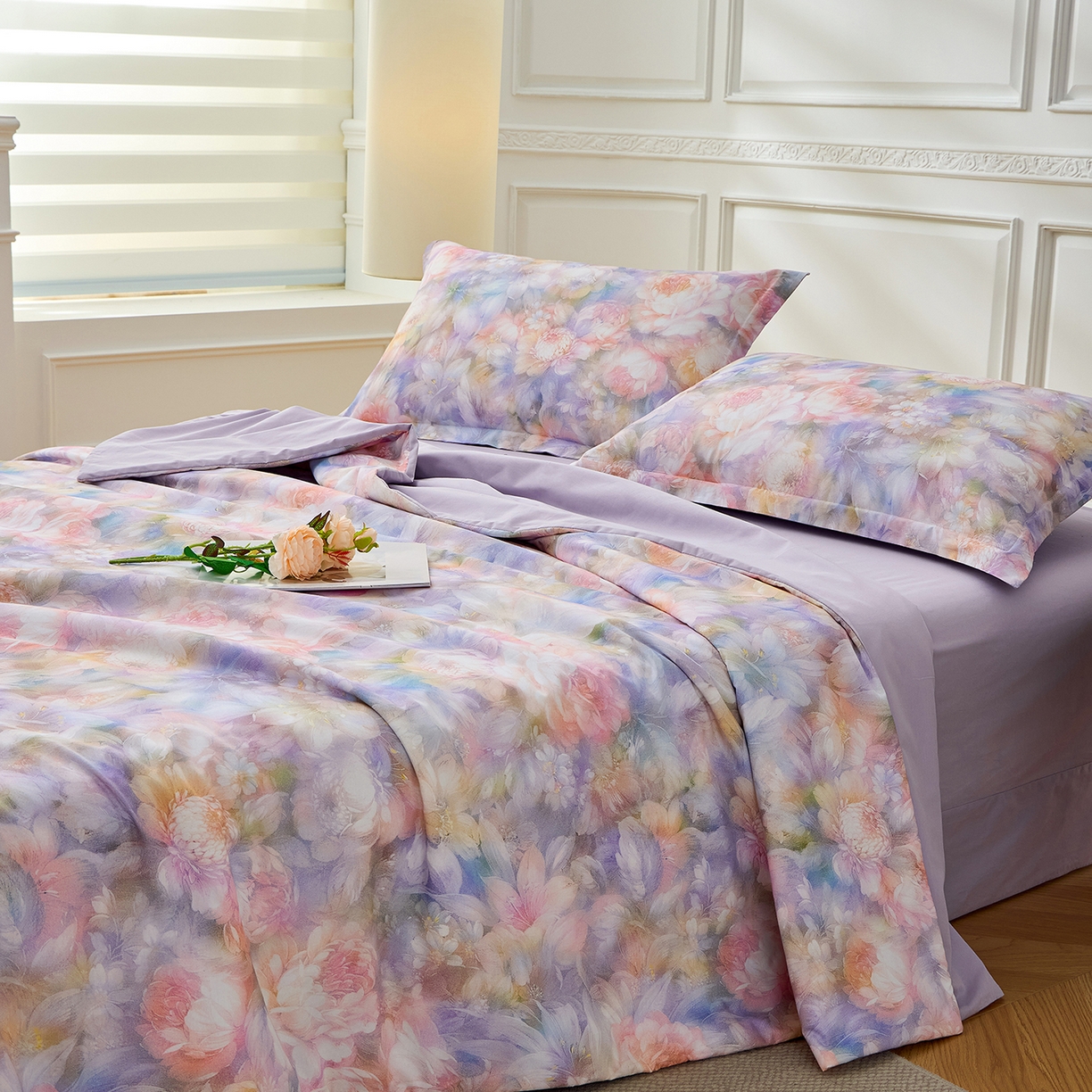 91家纺网 家纺一手货源 找家纺 元元家居（元元被业） 2026新款全棉纯棉13372印花两用夏被夏凉被空调被 春风