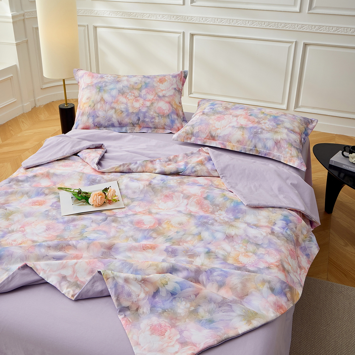 91家纺网 家纺一手货源 找家纺 元元家居（元元被业） 2026新款全棉纯棉13372印花两用夏被夏凉被空调被 春风