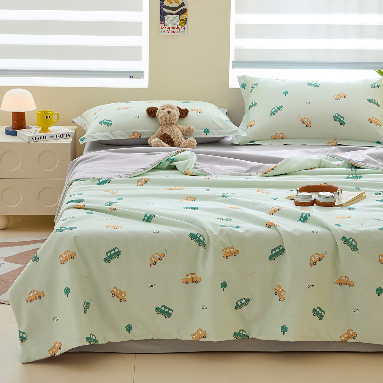 91家纺网 家纺一手货源 找家纺 元元家居（元元被业） 2026新款全棉纯棉13372印花两用夏被夏凉被空调被 嘟嘟城