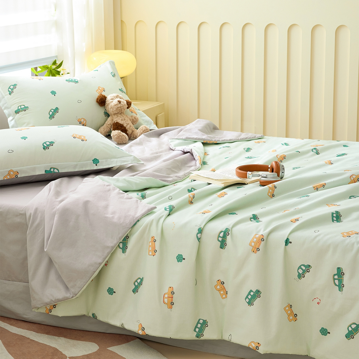 91家纺网 家纺一手货源 找家纺 元元家居（元元被业） 2026新款全棉纯棉13372印花两用夏被夏凉被空调被 嘟嘟城