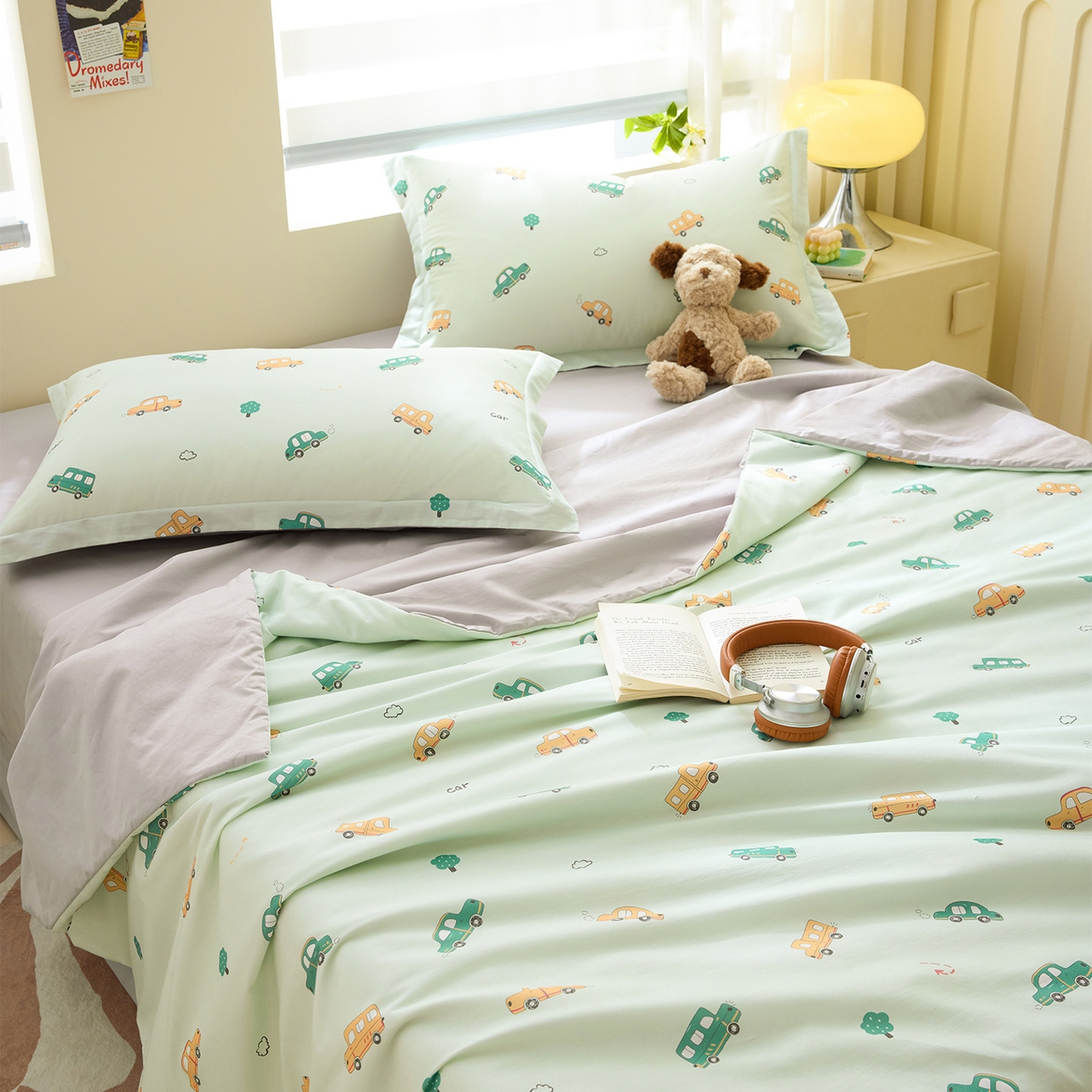 91家纺网 家纺一手货源 找家纺 元元家居（元元被业） 2026新款全棉纯棉13372印花两用夏被夏凉被空调被 嘟嘟城