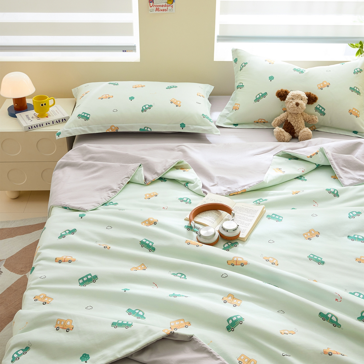 91家纺网 家纺一手货源 找家纺 元元家居（元元被业） 2026新款全棉纯棉13372印花两用夏被夏凉被空调被 嘟嘟城