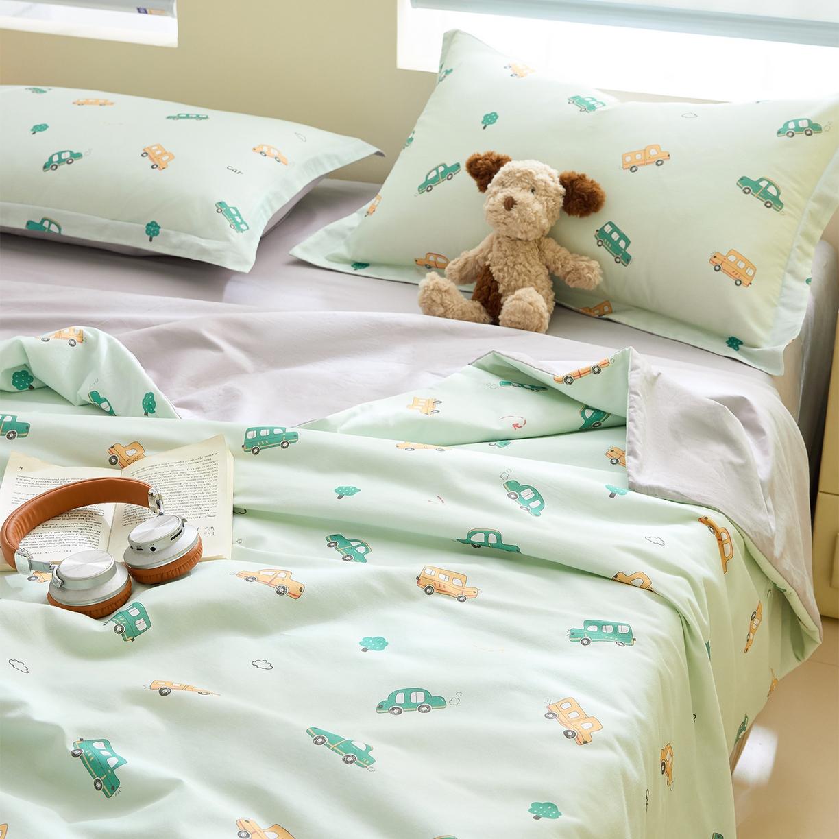 91家纺网 家纺一手货源 找家纺 元元家居（元元被业） 2026新款全棉纯棉13372印花两用夏被夏凉被空调被 嘟嘟城