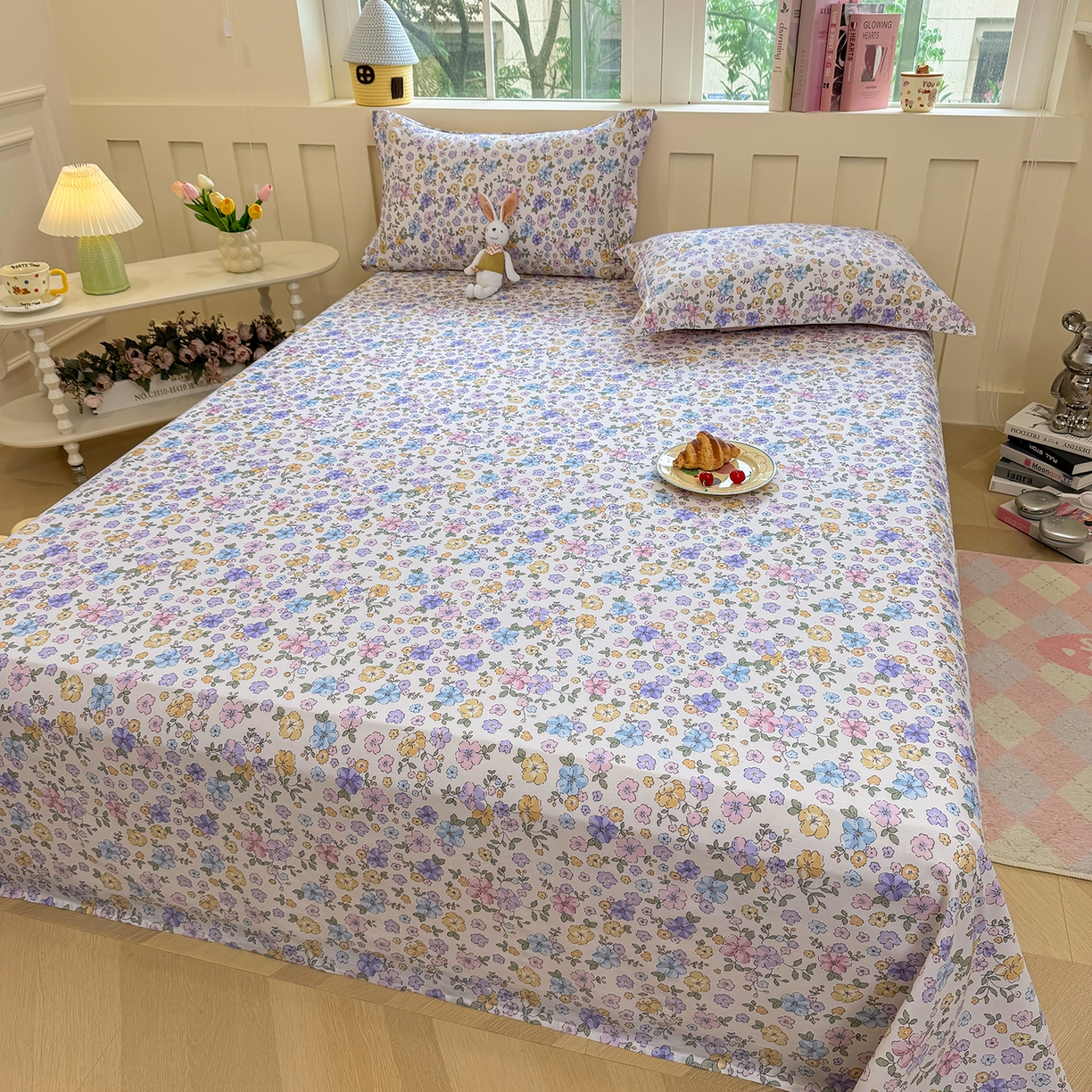 91家纺网 家纺一手货源 找家纺 壹贝家纺 2026新款全棉喷气印花床单系列 小美满