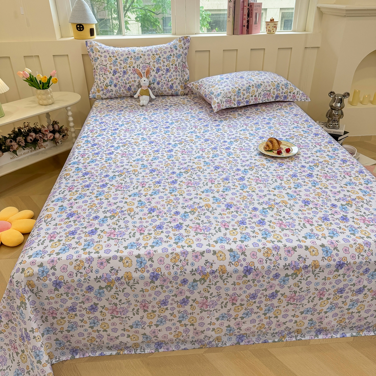 91家纺网 家纺一手货源 找家纺 壹贝家纺 2026新款全棉喷气印花床单系列 小美满