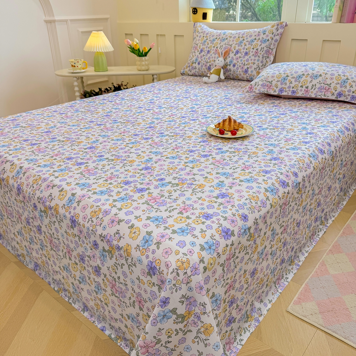 91家纺网 家纺一手货源 找家纺 壹贝家纺 2026新款全棉喷气印花床单系列 小美满