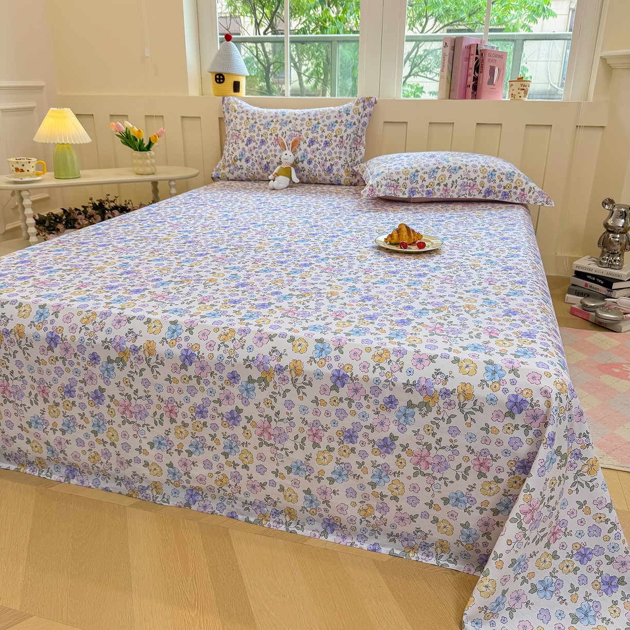 91家纺网 家纺一手货源 找家纺 壹贝家纺 2026新款全棉喷气印花床单系列 小美满