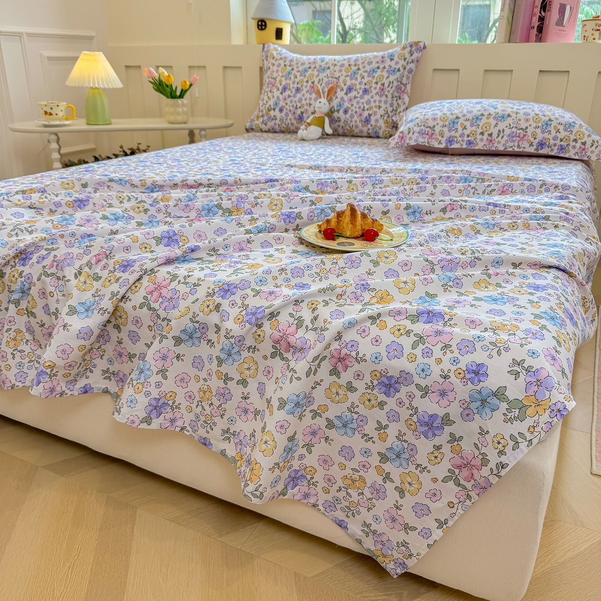 91家纺网 家纺一手货源 找家纺 壹贝家纺 2026新款全棉喷气印花床单系列 小美满