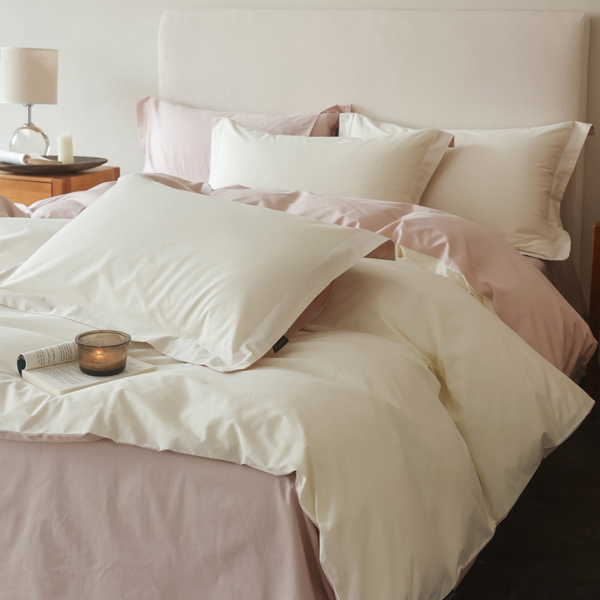 91家纺网 家纺一手货源 找家纺 （总）万盛家纺 2026新款全棉40支极简风拼色四件套（居家风格）