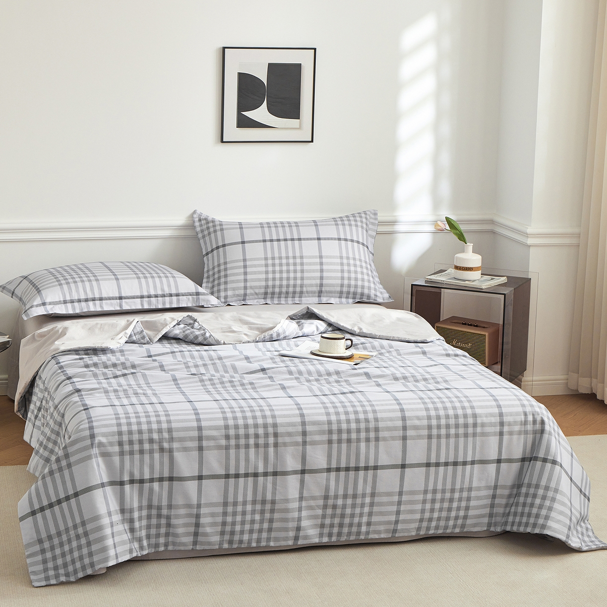 91家纺网 家纺一手货源 找家纺 元元家居（元元被业） 2026新款全棉纯棉13372印花两用夏被夏凉被空调被 格调