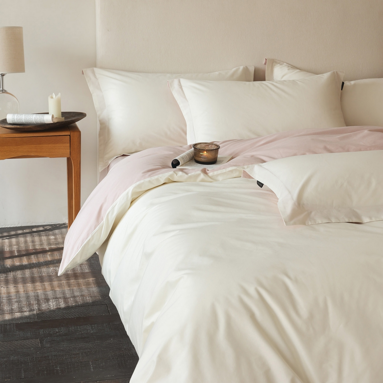 91家纺网 家纺一手货源 找家纺 （总）万盛家纺 2026新款全棉40支极简风拼色四件套（居家风格）