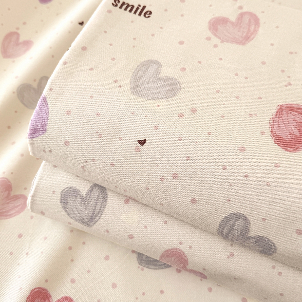 91家纺网 家纺一手货源 找家纺 壹贝家纺 2026新款全棉喷气印花床单系列 心相印