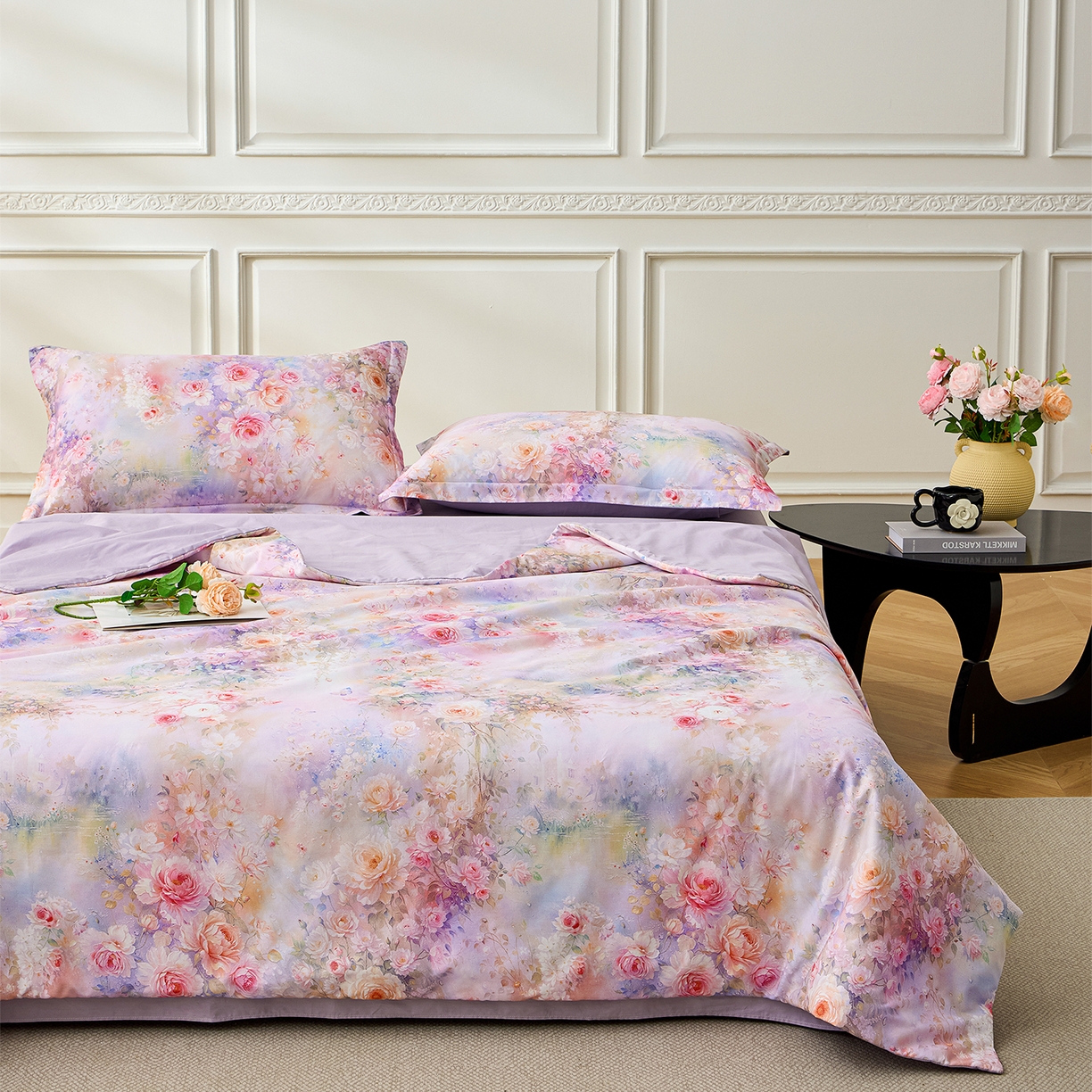 91家纺网 家纺一手货源 找家纺 元元家居（元元被业） 2026新款全棉纯棉13372印花两用夏被夏凉被空调被 红颜