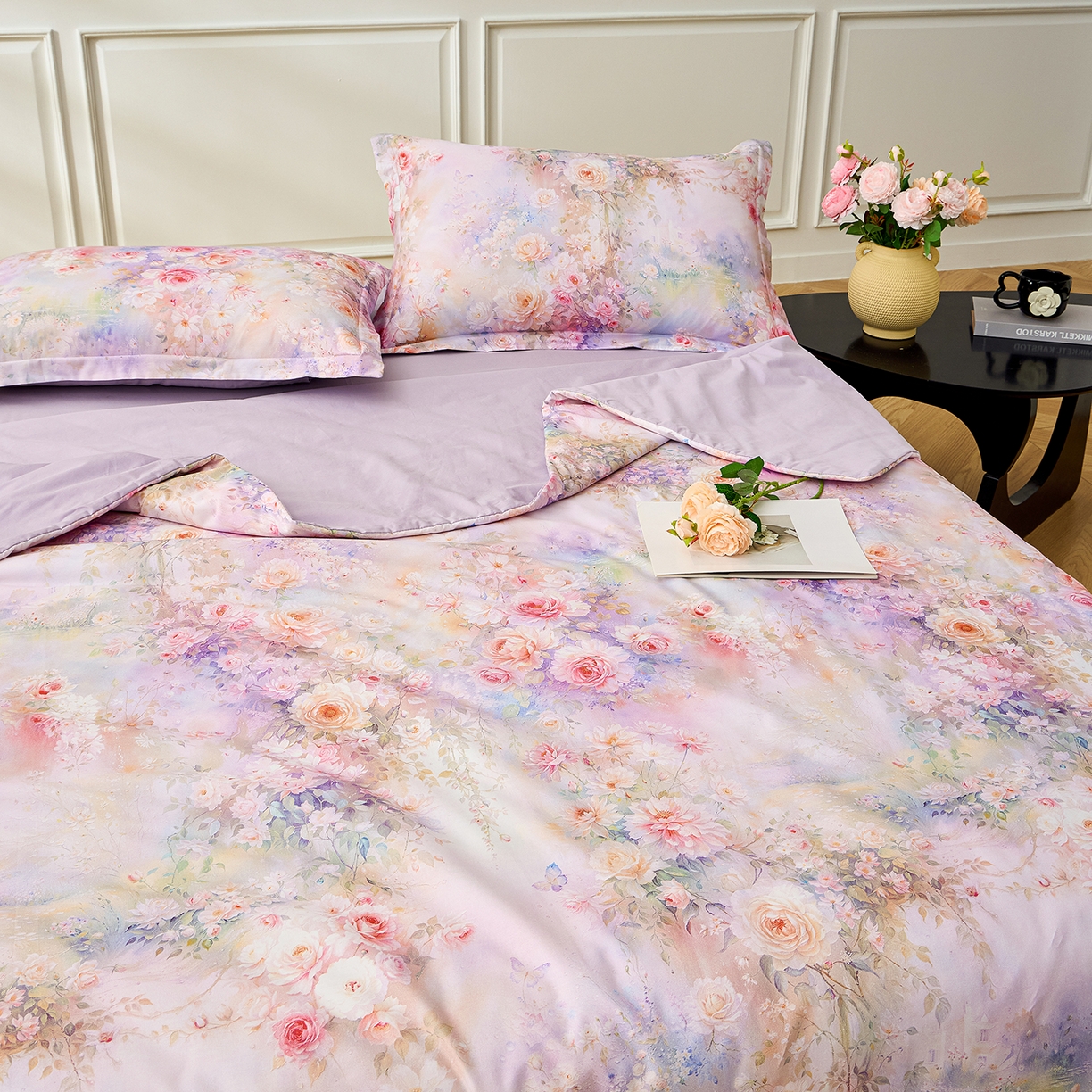 91家纺网 家纺一手货源 找家纺 元元家居（元元被业） 2026新款全棉纯棉13372印花两用夏被夏凉被空调被 红颜