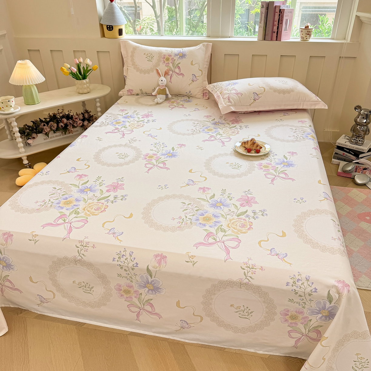 91家纺网 家纺一手货源 找家纺 壹贝家纺 2026新款全棉喷气印花床单系列 新恰如初