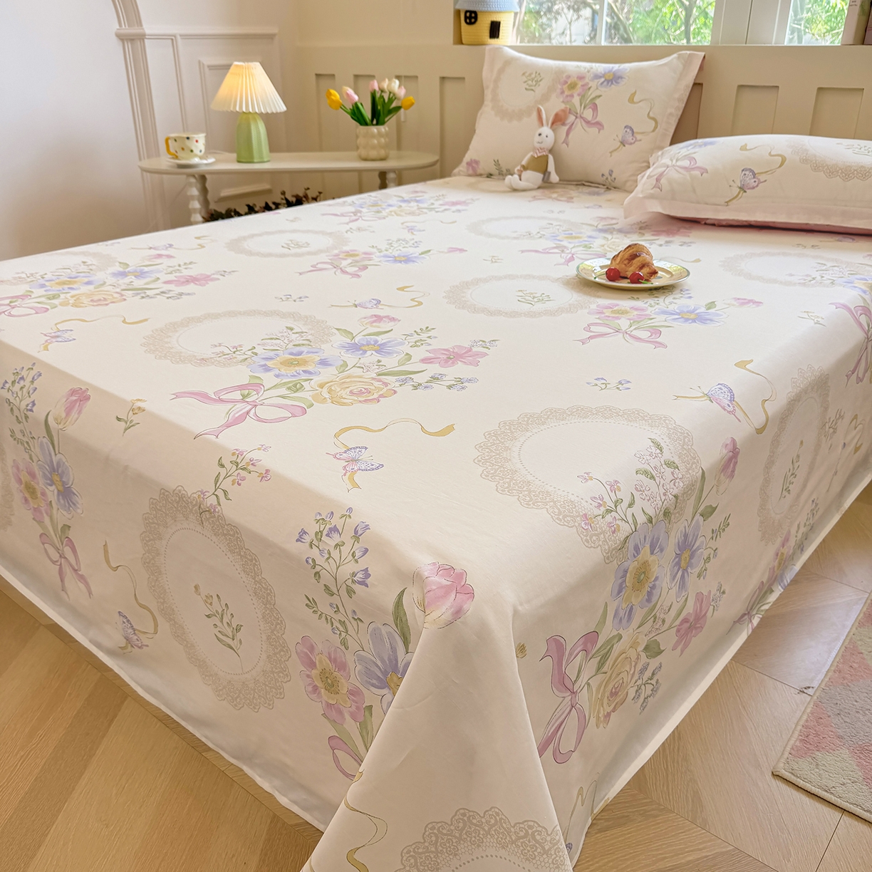 91家纺网 家纺一手货源 找家纺 壹贝家纺 2026新款全棉喷气印花床单系列 新恰如初