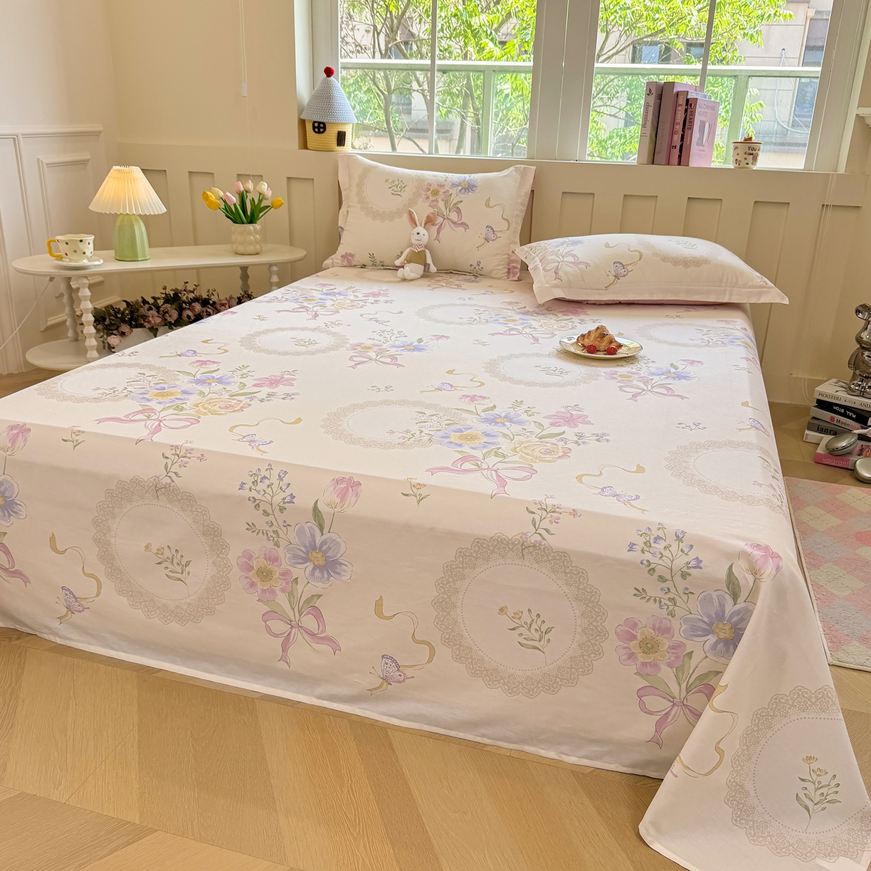 91家纺网 家纺一手货源 找家纺 壹贝家纺 2026新款全棉喷气印花床单系列 新恰如初