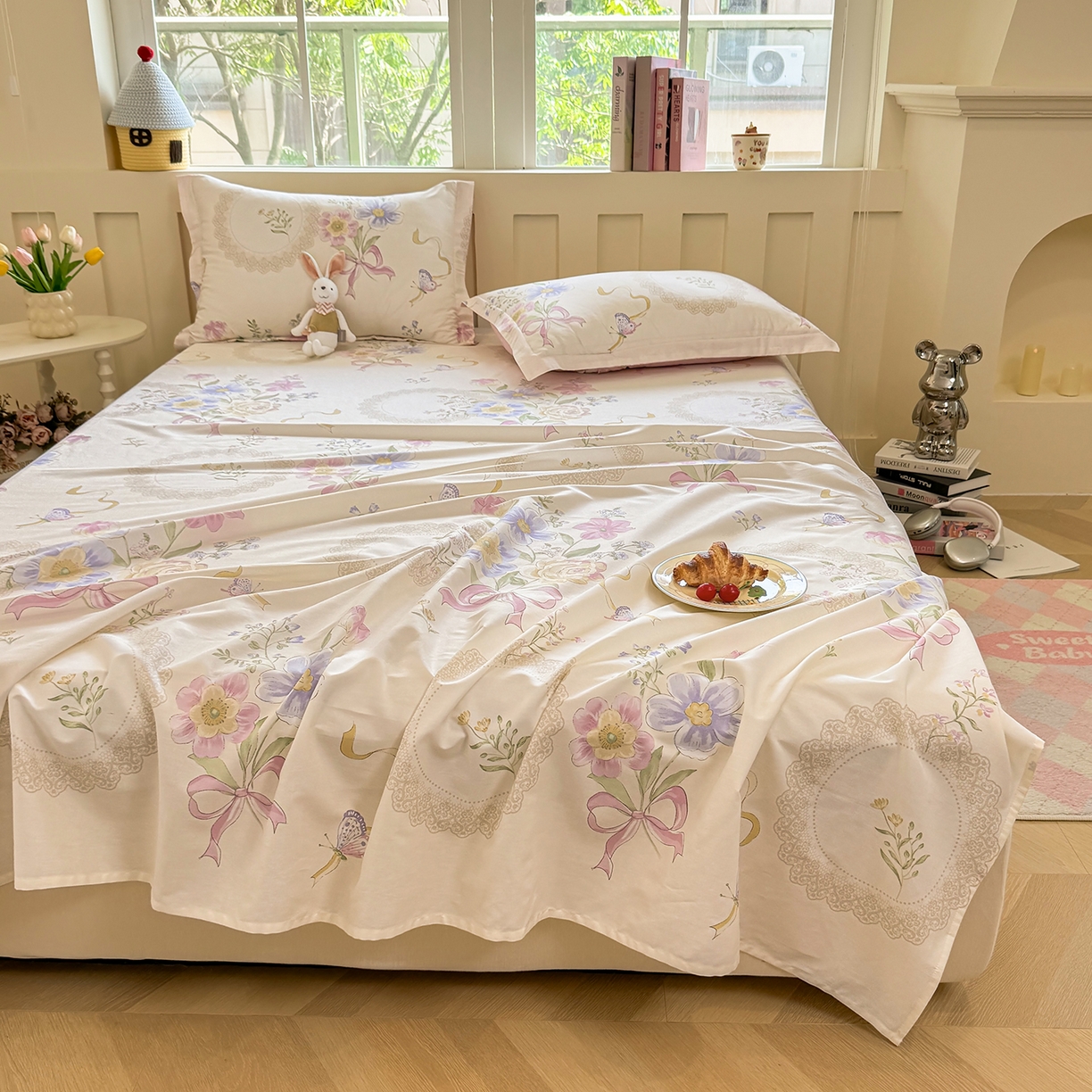 91家纺网 家纺一手货源 找家纺 壹贝家纺 2026新款全棉喷气印花床单系列 新恰如初