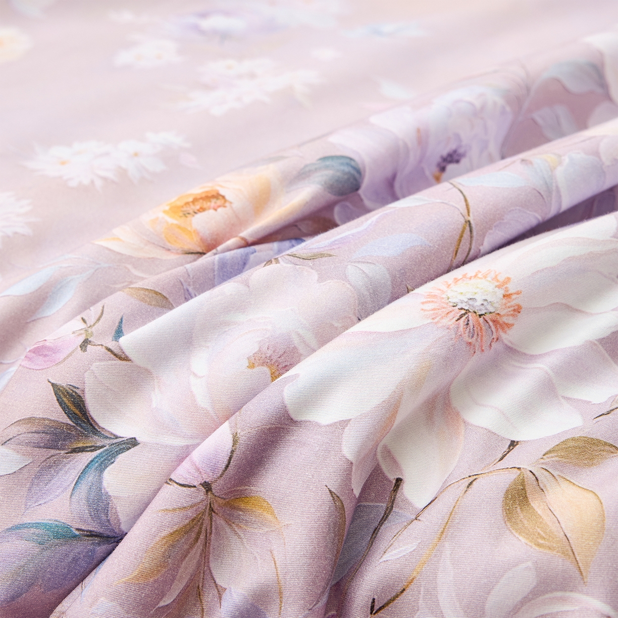 91家纺网 家纺一手货源 找家纺 元元家居（元元被业） 2026新款全棉纯棉13372印花两用夏被夏凉被空调被 花漾紫